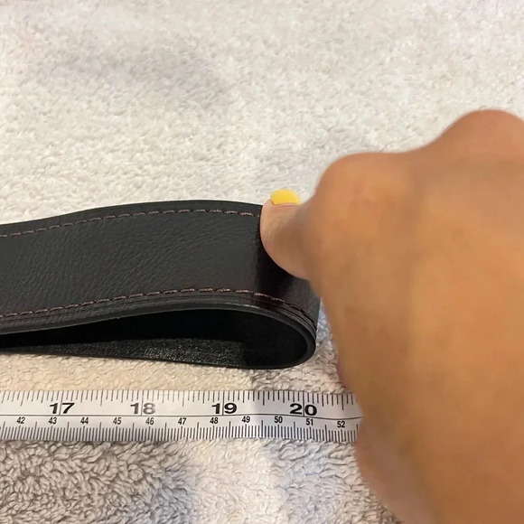 Fossil Womens Black Genuine Leather Belt 2" Wide Buckle Max 40" Classic Chic - Picture 9 of 11